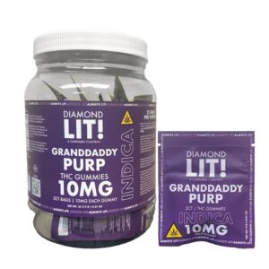 LIT! GUMMIES 2CT 25/JAR 10MG INDICA – GRANDADDY PURP