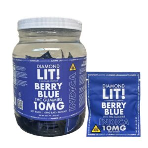 LIT! GUMMIES 2CT 25/JAR 10MG INDICA – BERRY BLUE