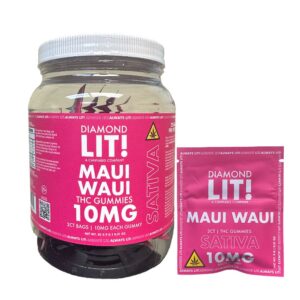 LIT! GUMMIES 2CT 25/JAR 10MG SATIVA – MAUI WAUI