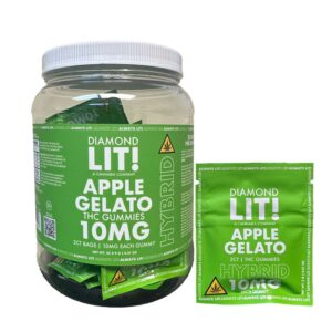 LIT! GUMMIES 2CT 25/JAR 10MG HYBRID – APPLE GELATO