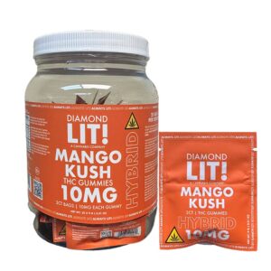 LIT! GUMMIES 2CT 25/JAR 10MG HYBRID – MANGO KUSH