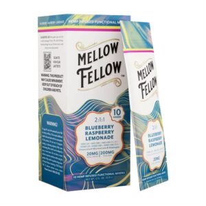 MELLOW FELLOW D9+CBD+CBG 10MG MIXERS BEVERAGES – BLUEBERRY RASP LEMONADE