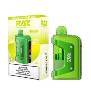 RAZ VUE 50KPUFFS DISPOSABLE VAPE DEVICE – SOUR APPLE ICE