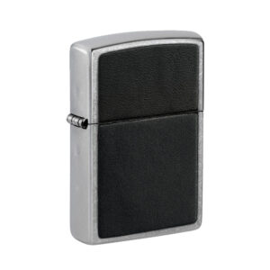 ZIPPO BLACK LEATHER EMBLEM DESIGN LIGHTER